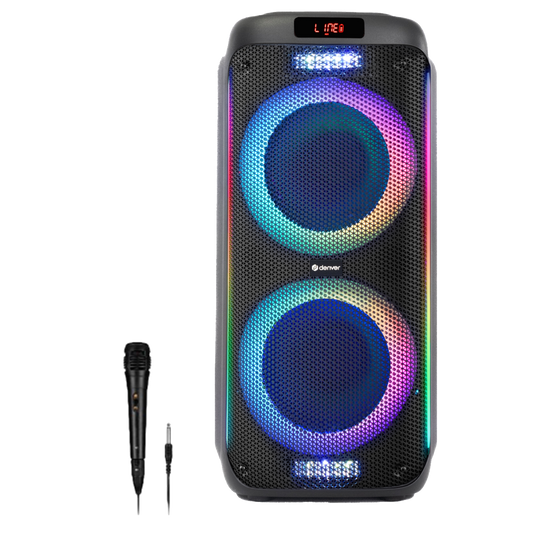 Denver partyspeaker 8 inch · discolicht, microfoon en bluetooth