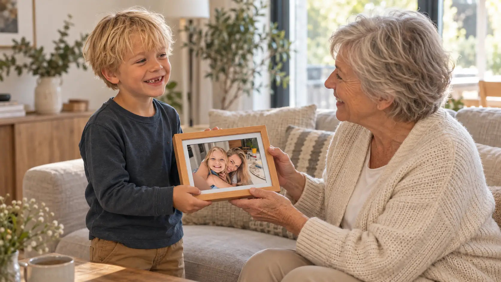 Een digitale fotolijst instellen voordat je hem weggeeft