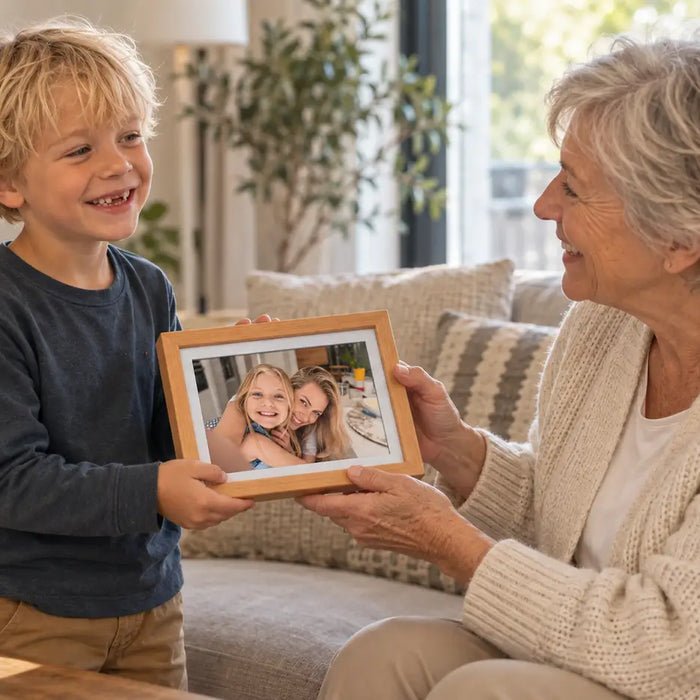 Een digitale fotolijst instellen voordat je hem weggeeft
