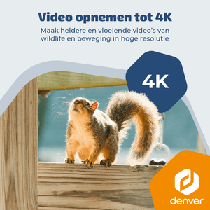 Denver Wildcamera met Nachtzicht en WiFi - 4K Ultra HD - 48mp - WiFi - Trailcam Go app - LCD scherm - Zonne-energie - WSW8120