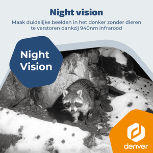 Denver Wildcamera met Nachtzicht en WiFi - 4K Ultra HD - 48mp - WiFi - Trailcam Go app - LCD scherm - Zonne-energie - WSW8120