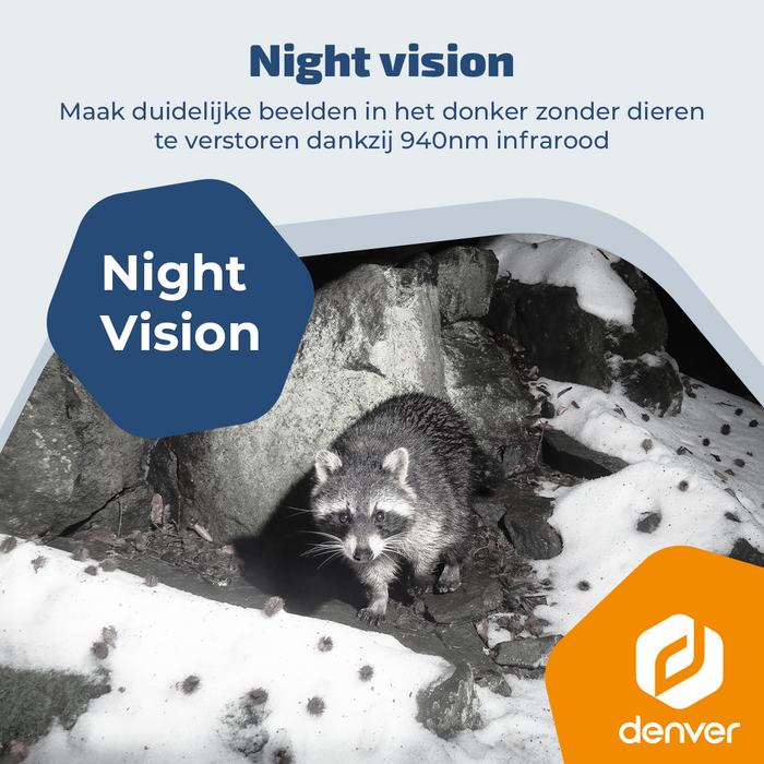 Denver Wildcamera met Nachtzicht en WiFi - 4K Ultra HD - 48mp - WiFi - Trailcam Go app - LCD scherm - Zonne-energie - WSW8120