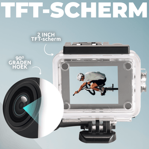 Denver Action Camera HD - 5MP - Foto & Video - 30M Waterdicht - Incl. Accessoires - ACT324 - Denvershop