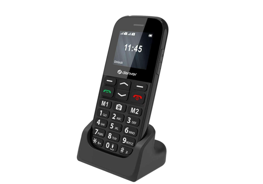 Denver Senioren Mobiele Telefoon 4G - Grote Toetsen - SOS knop - Oplaadstation - GSM - Bluetooth - FM Radio - Volledig NL en FR - BAS18800L