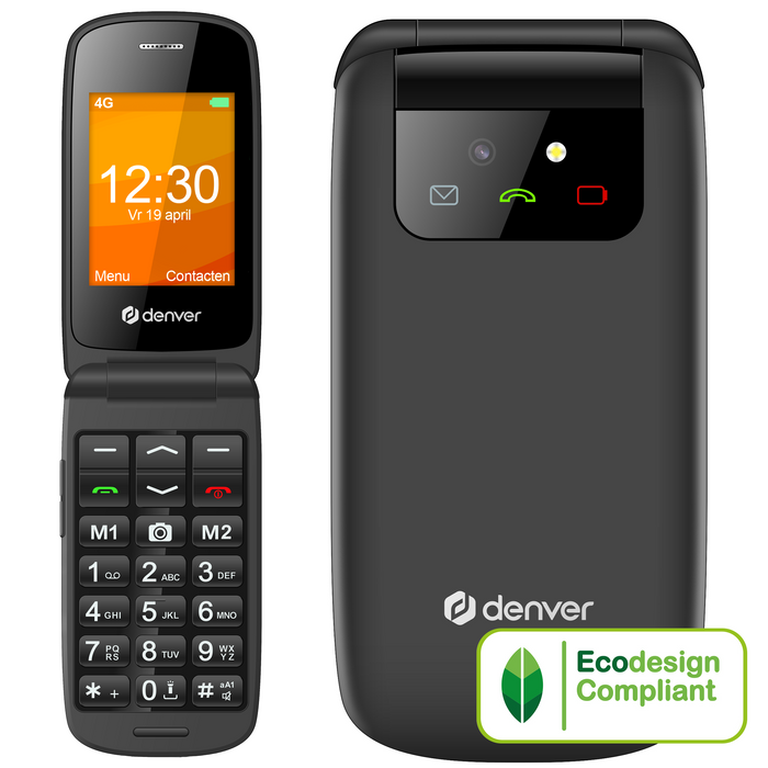 Denver Senioren Mobiele Telefoon 4G - Grote Toetsen - SOS knop - Oplaadstation - GSM - Bluetooth - FM Radio - Volledig NL en FR - BAS24800L