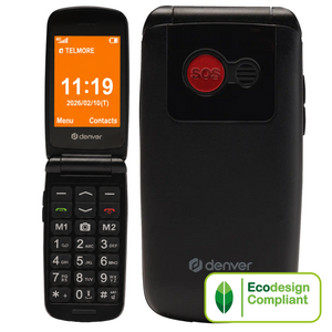Denver Senioren Mobiele Telefoon 4G - Grote Toetsen - SOS knop - Oplaadstation - GSM - Simlockvrij - Bluetooth - BAS24600L