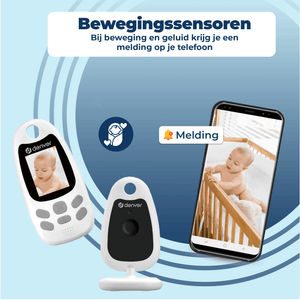 Denver Babyfoon met Camera - Video & Audio - Nachtvisie - Temperatuurweergave - Baby Monitor / Camera - BC250 - Denvershop