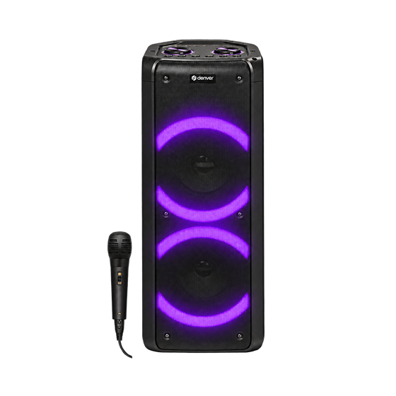 Denver partyspeaker 6,5 inch · discolicht en microfoon