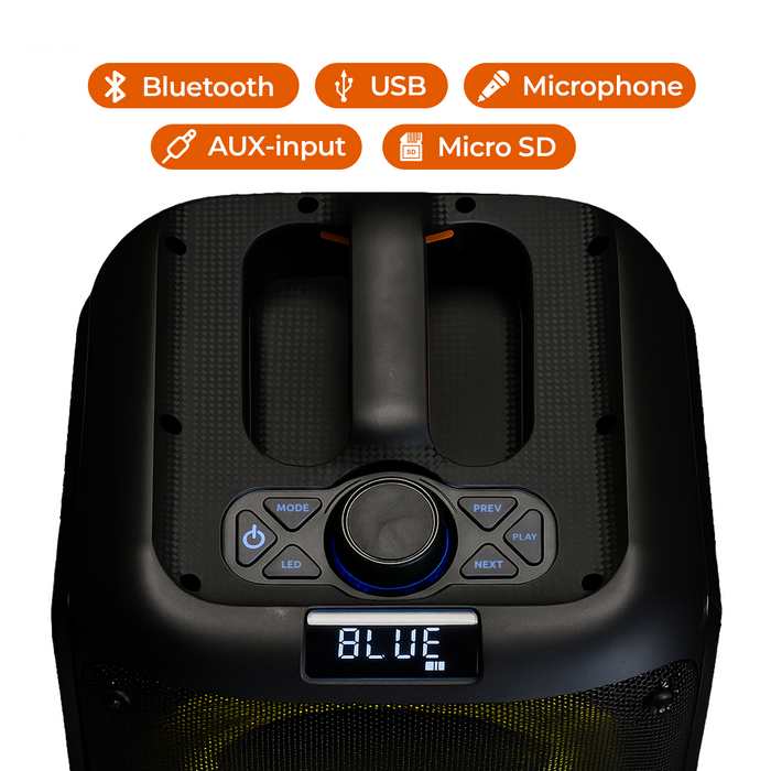 Denver Bluetooth Speaker Party Box - Discolichten - Partybox - Incl. Afstandsbediening - Microfoon Aansluiting - BPS354