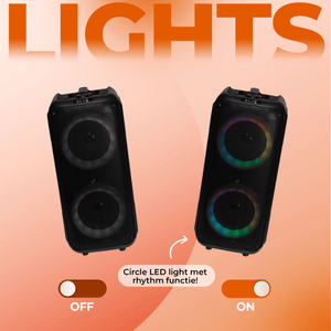 Denver Bluetooth Speaker Party Box - Discolichten - Partybox - Incl. Afstandsbediening - Microfoon Aansluiting - BPS354 - Denvershop