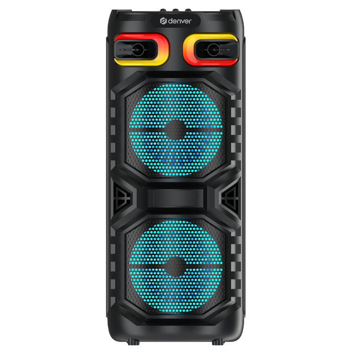 Denver Bluetooth Speaker Party Box - Discolichten - Partybox - Incl. Afstandsbediening - Microfoon Aansluiting - Micro SD / USB / AUX - BPS355