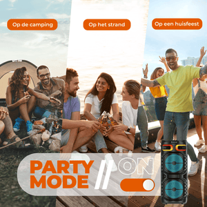 Denver Bluetooth Speaker Party Box - Discolichten - Partybox - Incl. Afstandsbediening - Microfoon Aansluiting - Micro SD / USB / AUX - BPS355 - Denvershop