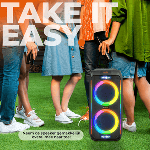 Denver Bluetooth Speaker Party box - Discolichten - Partybox - Incl. Draadloze Microfoon & Afstandsbediening - BPS458 - Denvershop