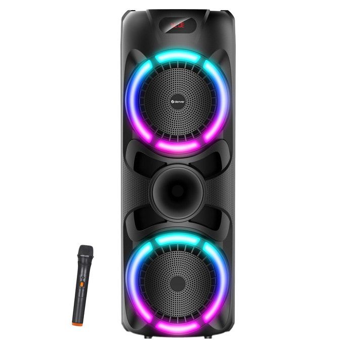 Denver Bluetooth Speaker Party box - Discolichten - Partybox - Incl. Draadloze Microfoon & Afstandsbediening - BPS459