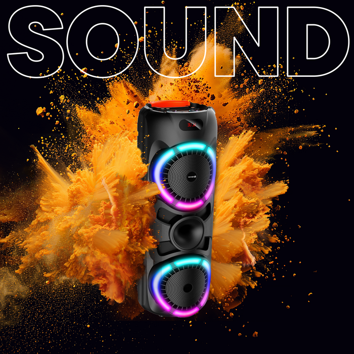 Denver Bluetooth Speaker Party box - Discolichten - Partybox - Incl. Draadloze Microfoon & Afstandsbediening - BPS459
