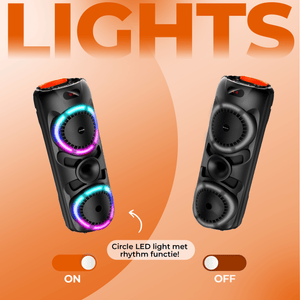 Denver Bluetooth Speaker Party box - Discolichten - Partybox - Incl. Draadloze Microfoon & Afstandsbediening - BPS459 - Denvershop
