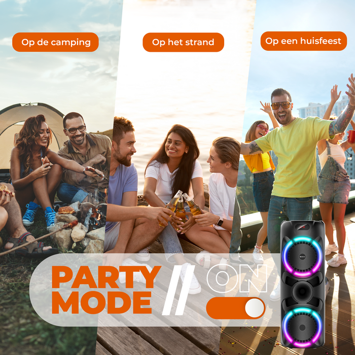 Denver Bluetooth Speaker Party box - Discolichten - Partybox - Incl. Draadloze Microfoon & Afstandsbediening - BPS459