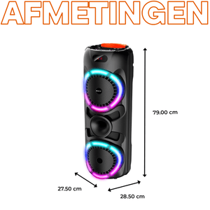 Denver Bluetooth Speaker Party box - Discolichten - Partybox - Incl. Draadloze Microfoon & Afstandsbediening - BPS459 - Denvershop