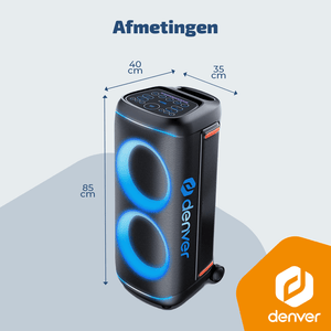 Denver partyspeaker 10 inch XL · discolicht en draadloze microfoon