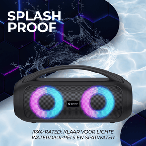 Denver Bluetooth Speaker Draadloos - Lichteffecten - Muziek Box - AUX - TWS Pairing - BTG616 - Denvershop