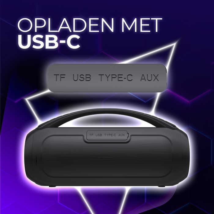 Denver Bluetooth Speaker Draadloos - Lichteffecten - Muziek Box - AUX - TWS Pairing - BTG616