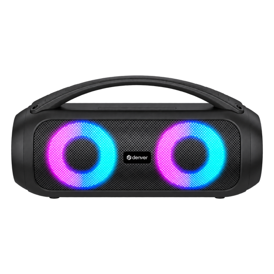Denver bluetooth speaker · lichteffecten, TWS pairing en AUX