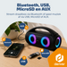 Denver Bluetooth Speaker Draadloos - Lichteffecten - Muziek box - AUX - TWS Pairing - BTG618