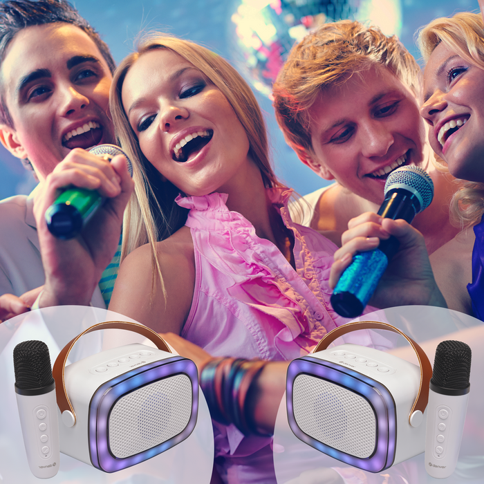 Denver Karaoke Set Kinderen & Volwassenen - Discolichten - Bluetooth - Incl. Microfoon - Speaker Party Box - Partybox - BTM610