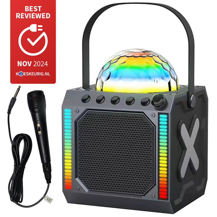 Denver Karaoke Set Kinderen & Volwassenen - Discolichten - Bluetooth - Incl. Microfoon - Speaker Party Box - Partybox - BTM618