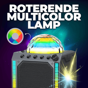 Roterende multicolor discolamp op de Denver BTM618 karaokespeaker