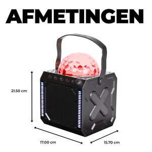Afmetingen van de Denver BTM618: 21,5 x 17 x 15,7 cm