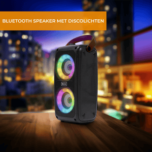Denver Bluetooth Speaker Draadloos - Lichteffecten - Muziek Box - AUX - TWS Pairing - BTV230 - Zwart - Denvershop