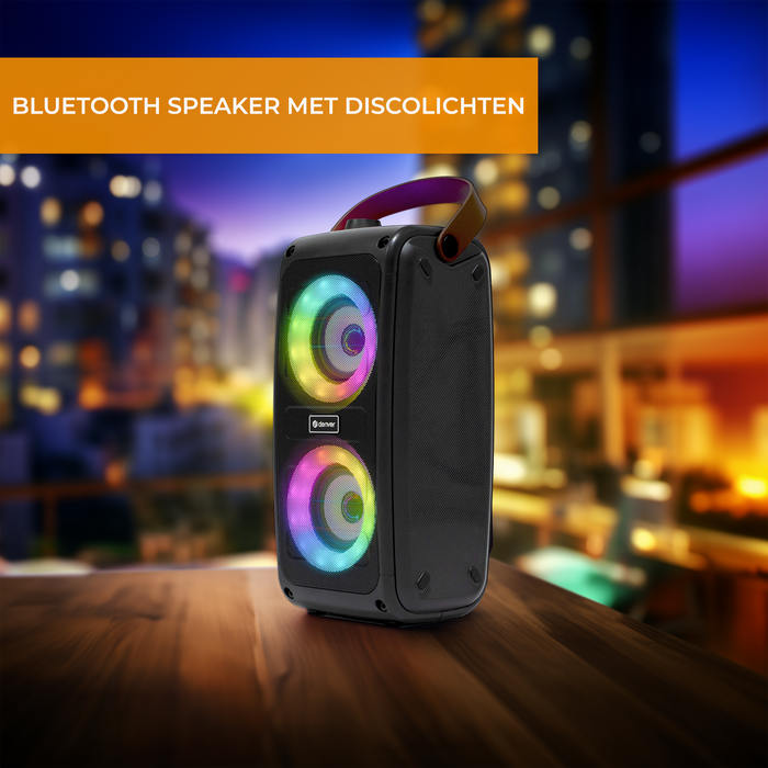 Denver Bluetooth Speaker Draadloos - Lichteffecten - Muziek Box - AUX - TWS Pairing - BTV230 - Zwart