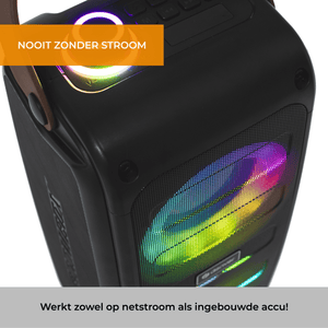 Denver Bluetooth Speaker Draadloos - Lichteffecten - Muziek Box - AUX - TWS Pairing - BTV230 - Zwart - Denvershop