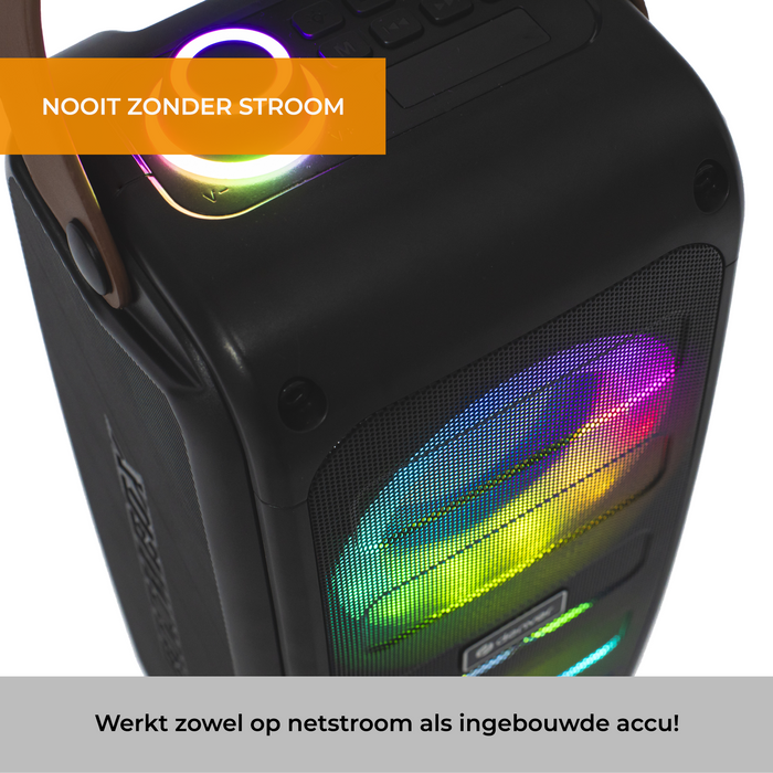 Denver Bluetooth Speaker Draadloos - Lichteffecten - Muziek Box - AUX - TWS Pairing - BTV230 - Zwart