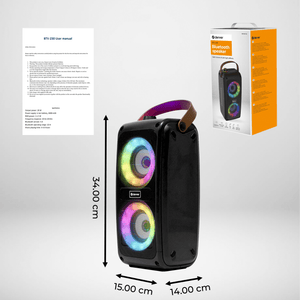 Denver Bluetooth Speaker Draadloos - Lichteffecten - Muziek Box - AUX - TWS Pairing - BTV230 - Zwart - Denvershop