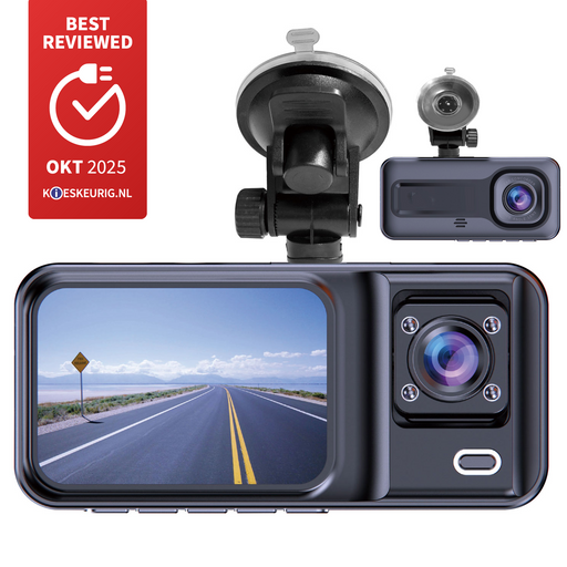 Denver Dashcam - Dashcam voor Auto - Voor- en Cabin Camera - Full HD - 120° Groothoek - Loop Opname - G-Sensor - CCT2500 - Denvershop