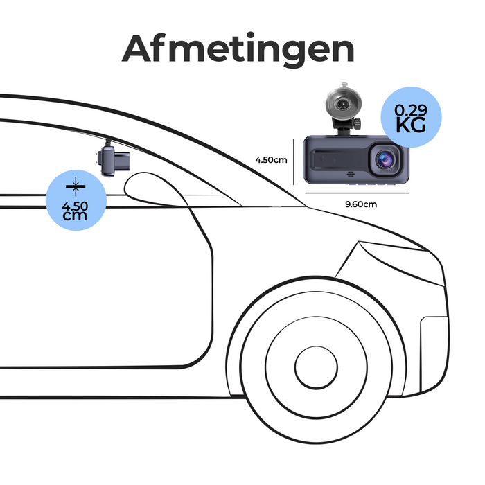 Denver Dashcam - Dashcam voor Auto - Voor- en Cabin Camera - Full HD - 120° Groothoek - Loop Opname - G-Sensor - CCT2500