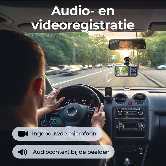 Denver Dashcam - Dashcam voor Auto - Voor- en Cabin Camera - Full HD - 120° Groothoek - Loop Opname - G-Sensor - CCT2500