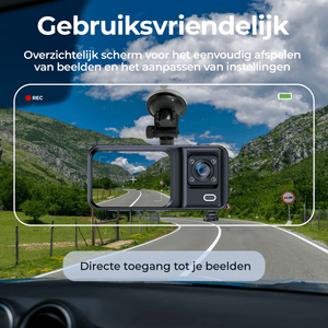 Denver Dashcam - Dashcam voor Auto - Voor- en Cabin Camera - Full HD - 120° Groothoek - Loop Opname - G-Sensor - CCT2500 - Denvershop