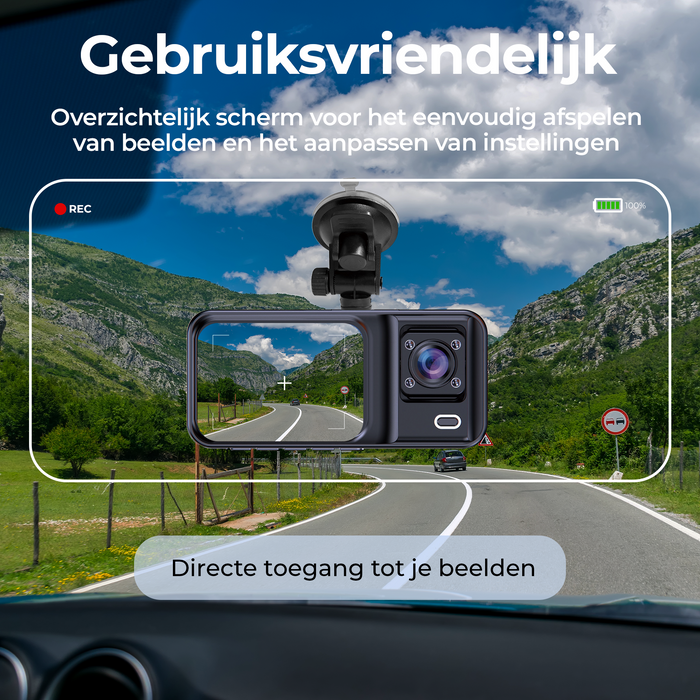 Denver Dashcam - Dashcam voor Auto - Voor- en Cabin Camera - Full HD - 120° Groothoek - Loop Opname - G-Sensor - CCT2500