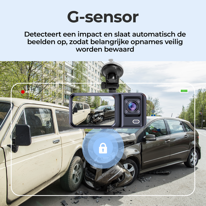 Denver Dashcam - Dashcam voor Auto - Voor- en Cabin Camera - Full HD - 120° Groothoek - Loop Opname - G-Sensor - CCT2500