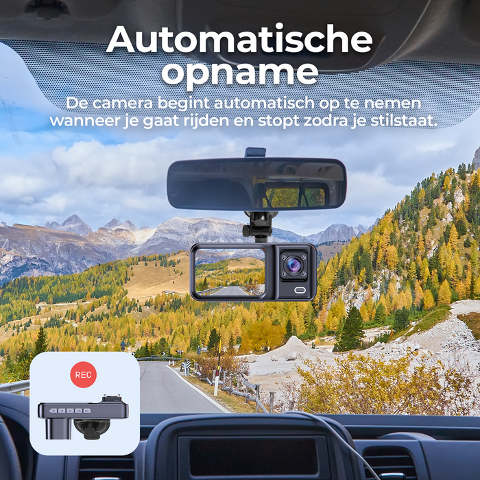 Denver Dashcam - Dashcam voor Auto - Voor- en Cabin Camera - Full HD - 120° Groothoek - Loop Opname - G-Sensor - CCT2500