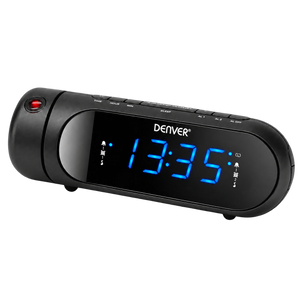 Denver Wekkerradio met Projectie - Opladen via USB - Digitale Wekker - FM Radio - Dubbel Alarm - CPR700 - Denvershop