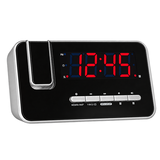 Denver Wekkerradio met Projectie - Digitale wekker - FM Radio - Dubbel Alarm - CRP618 - Denvershop