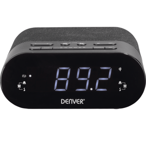 Denver Wekkerradio met Draadloze Oplader - Digitale Wekker - FM Radio - Dubbel Alarm - Dimmer - CRQ107 - Denvershop