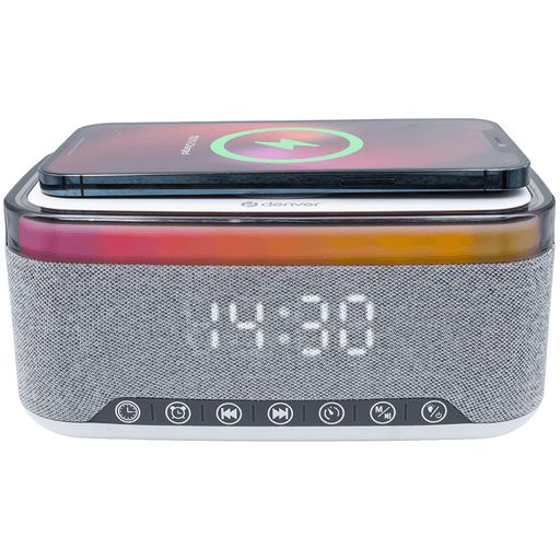 Denver Wekker met Draadloze Oplader - White Noise Machine - Digitale Wekker - Bluetooth - FM Radio - CRQ225 - Denvershop