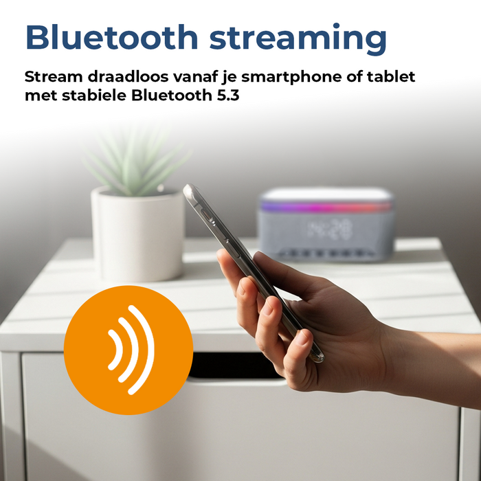 Denver Wekker met Draadloze Oplader - White Noise Machine - Digitale Wekker - Bluetooth - FM Radio - CRQ225 - Denvershop