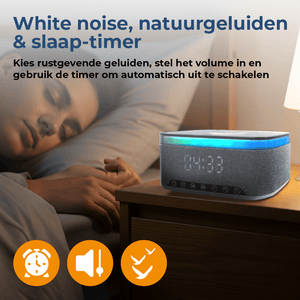 Denver Wekker met Draadloze Oplader - White Noise Machine - Digitale Wekker - Bluetooth - FM Radio - CRQ225 - Denvershop