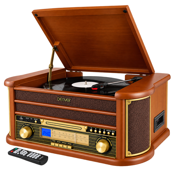 Denver Retro Platenspeler - FM Radio - CD Speler - Cassette - MCR50